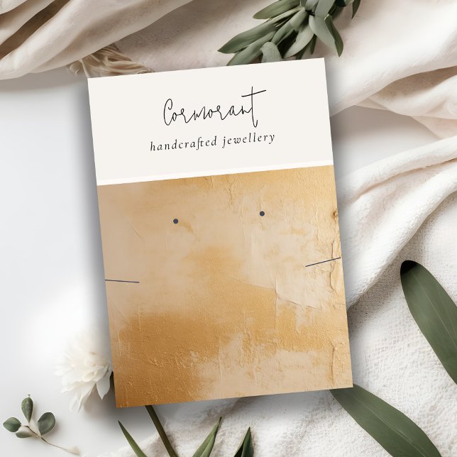 Carte De Visite Chic Beige Or Peinture Texture Peinture Elevage Co (Créateur téléchargé)