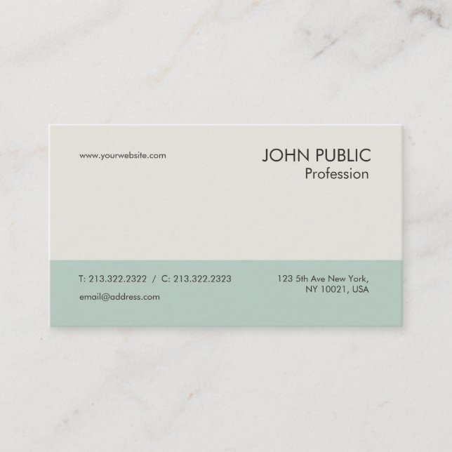 Carte De Visite Chic beige professionnel moderne simple simple (Devant)