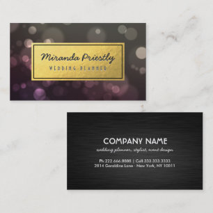 Carte De Visite Chic Black & Gold Faux Gold Foil Parties scintilla