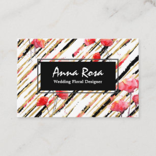 Carte De Visite *~* Chic blanc floral rouge Parties scintillant pa
