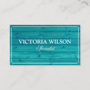 Carte De Visite Chic bleu turquoise et blanc
