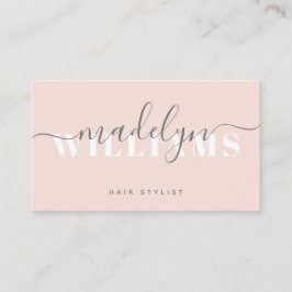 Carte De Visite Chic Blush rose moderne Monogramme Signature Scrip