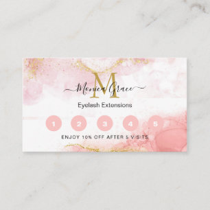 Carte De Visite Chic Blush rose or Parties scintillant marbre Mono