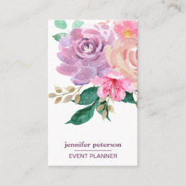 Carte De Visite Chic Boho Floral Bloom Icônes Des Médias Sociaux