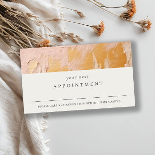 Carte De Visite Chic Bush Pink Gold Paint Texture de peinture