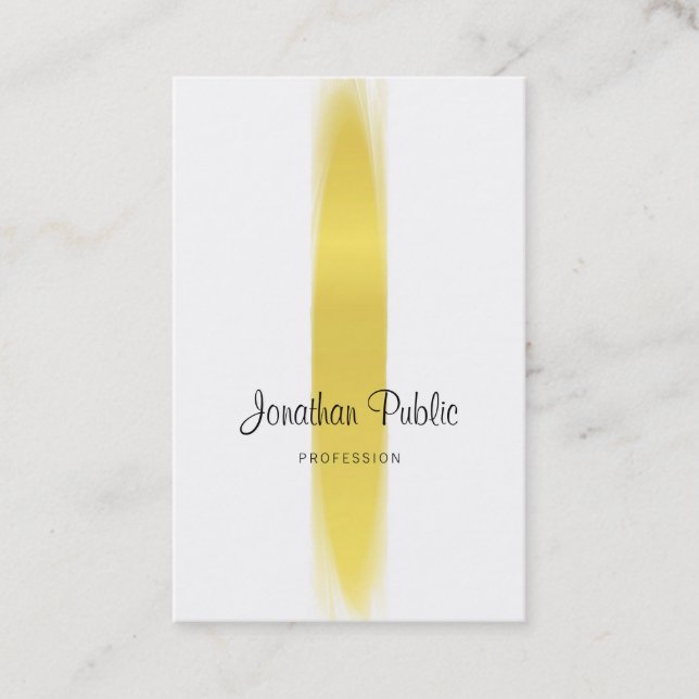 Carte De Visite Chic Calligraphie Script tendance Gold Plain Luxe (Devant)