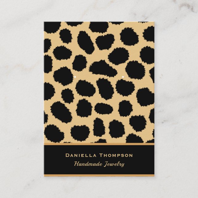 Carte De Visite Chic Cheetah Imprimer Motif Bijoux Écran d'oreille (Devant)