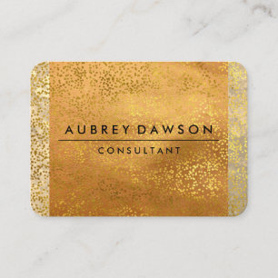 Carte De Visite Chic Confetti Gold Deux Tons