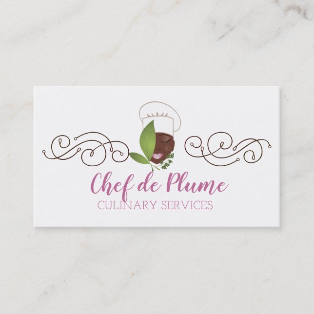 carte de visite chic de chef de femme (Devant)