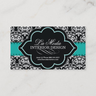 Carte de visite chic de damassé