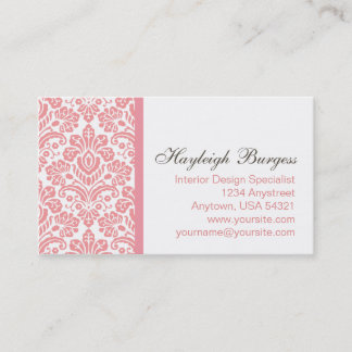 Carte de visite chic de damassé rose de Hayleigh