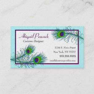 Carte de visite chic de paon de Contemporarty