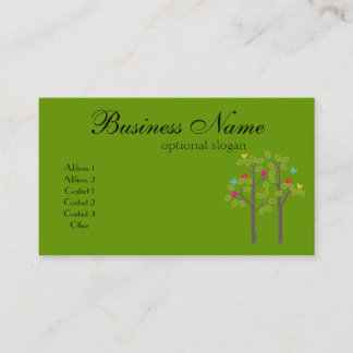 Carte de visite chic de vert de boutique
