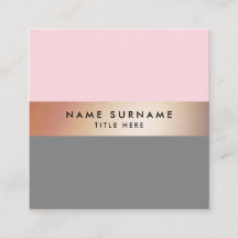 Carte de visite chic élégant de carré de rose de