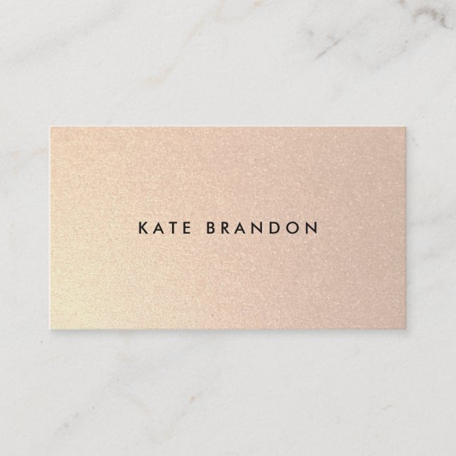 Carte De Visite Chic élégant Faux Brossé Gold Beauty Salon (Devant)