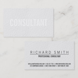 Carte De Visite Chic élégant faux cuir blanc uni professionnel
