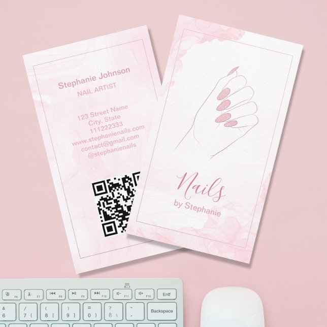 Carte De Visite Chic Elegant Rose Gold Parties scintillant ongle A (Créateur téléchargé)