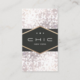 Carte De Visite Chic et élégant Bokeh noir et blanc