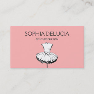 Carte De Visite Chic et Robe de Fille Rose Mode Boutique