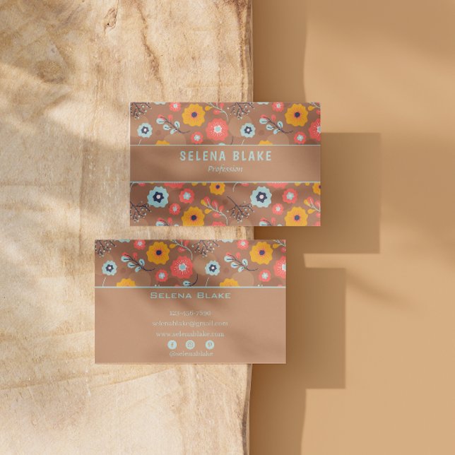 Carte De Visite Chic et unique | tendance Bold moderne élégant flo (Créateur téléchargé)