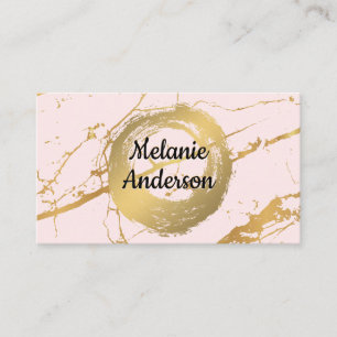 Carte De Visite Chic Faux Or Brossé Marbre Doré