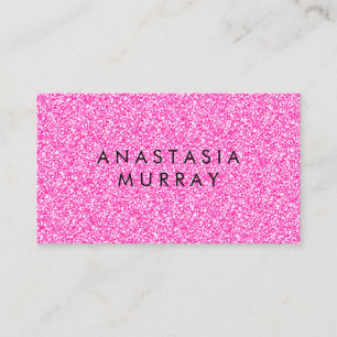 Carte De Visite Chic, Fille & Glam Black Hot Rose Parties scintill