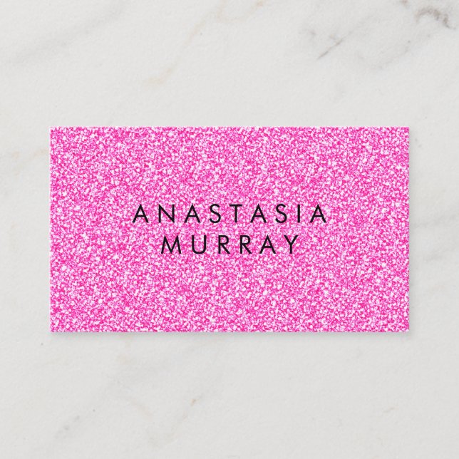 Carte De Visite Chic, Fille & Glam Black Hot Rose Parties scintill (Devant)