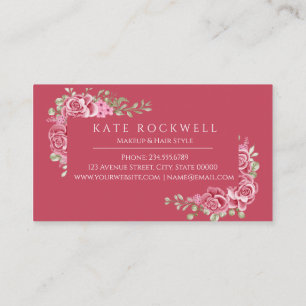 Carte De Visite Chic Floral Maquillage Artiste Beauté Salon   MARI