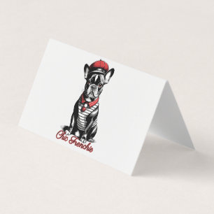 Carte De Visite Chic Frenchie : Design français élégant pour Bulld