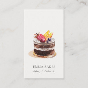 CARTE DE VISITE CHIC FRUITS FLORAL CAKE PATISSERIE CUPCAKE BAKERY