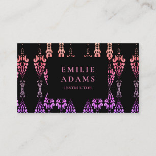 Carte De Visite Chic Girly rose et violet ornemental