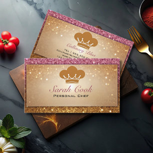 Carte De Visite Chic Glam Chef Personnel Restauration Parties scin