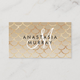 Carte De Visite Chic Glam Grey Gold Mermaid Parties scintillant No