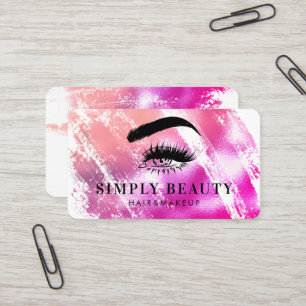 Carte De Visite Chic Glam rose Brushstroke Eyelid Beauté