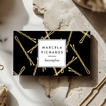 Chic Gold Bobby Pins Coiffeur Styliste Salon Noir