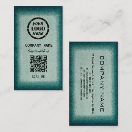 Carte De Visite Chic Green Design professionnel moderne QR Code Bu