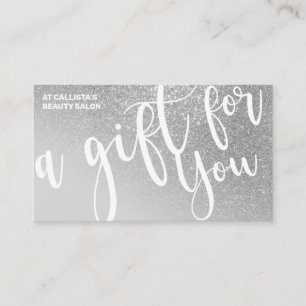 Carte De Visite Chic Gris Argent Parties scintillant Gradient Cert