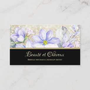 Carte De Visite Chic Lavender Floral Coiffure et salon de beauté