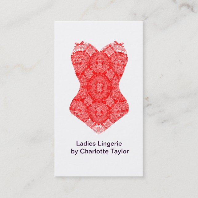 Carte De Visite Chic lingerie de mode Boudoir Corset (Devant)