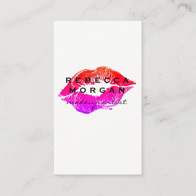 Carte De Visite Chic Lipstick Kiss (Devant)