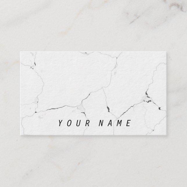 Carte De Visite Chic lisse de marbre frais minimal de B&W (Devant)