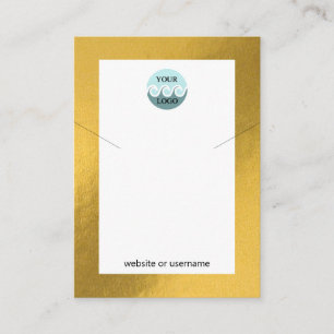 Carte De Visite Chic logo personnalisé cadre or collier d'affichag