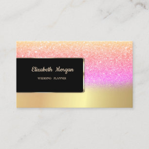 Carte De Visite Chic Luxe Élégant Paillettes Dorées Bokeh