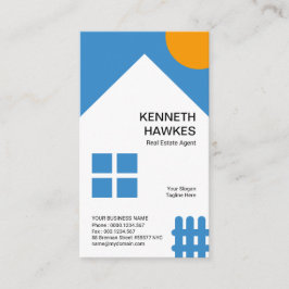 Carte De Visite Chic Maison Blanche Orange Sun Picket Réaltor de c