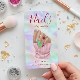 Carte De Visite Chic Manicurist Artist Nail Salon Stylish Opal
