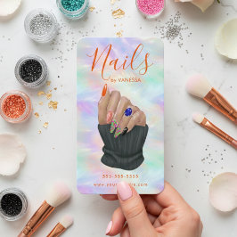 Carte De Visite Chic Manicurist Artist Nail Studio Stylish Opal