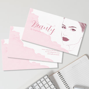 Carte De Visite Chic maquillage Artiste Beauté Salon Blush Pink Pa