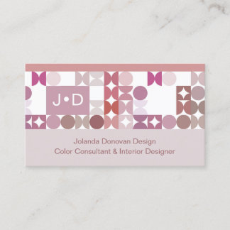 Carte De Visite Chic Mauve Taupe Blush Pink Circles Motif d'art