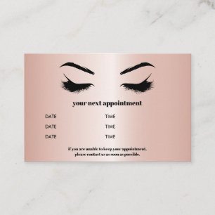 Carte De Visite Chic métal rose or Browbar Eyelash Luxe