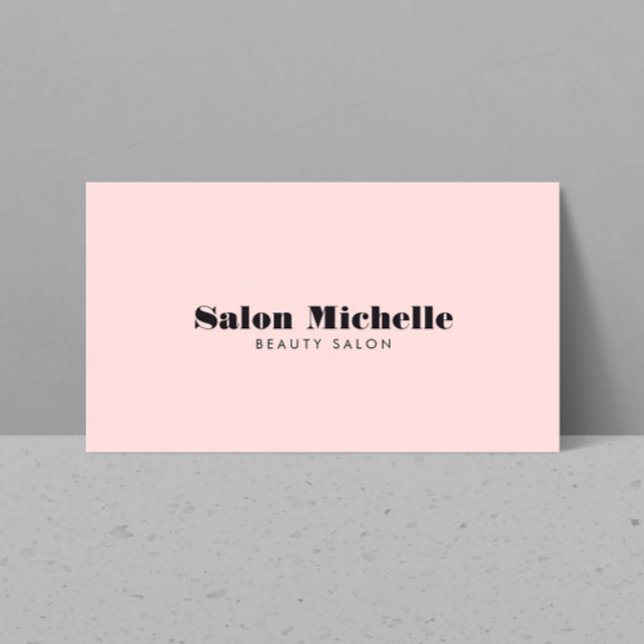 Carte De Visite Chic minimaliste Pastel Pink Boutique Salon (Créateur téléchargé)